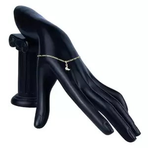 375 Arany levehető medál karkötőhöz - félhold cirkóniákkal díszítve kép