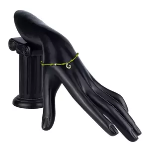 Állítható karkötő 375 arany medállal - patkó, zöld zsinórral kép