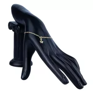 Levehető 14K arany medál karkötőhöz - csillag körvonal, a váll cirkóniákkal díszítve kép