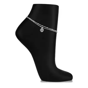 925 ezüst dupla bokalánc - életfa karikában, gyöngyökkel kép