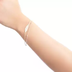 925 ezüst dupla karkötő - strukturált toll, sima golyók kép