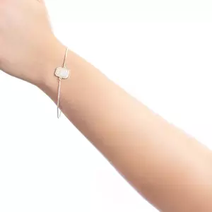 925 ezüst karkötő - lapos téglalap, kerek cirkóniák, állítható kép