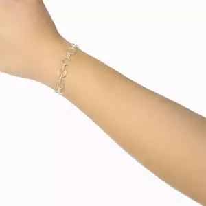 925 ezüst karkötő - sima kerek és spirálisan csavart ovális láncszemek kép