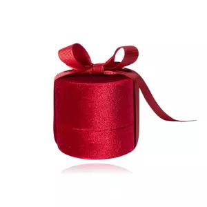 Ajándékdoboz láncokhoz - piros bársony, szalag a kötéshez kép