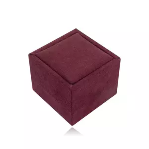 Ékszer ajándék csomagolás - bordó négyzet, puha tetővelv kép