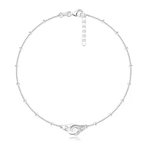 925 ezüst bokalánc - bilincs átlátszó cirkóniákkal, gyöngyökkel kép