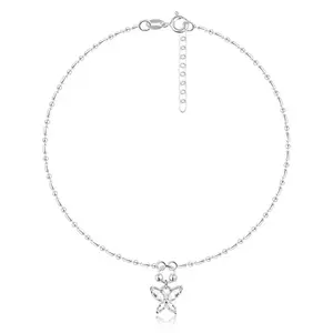 925 ezüst bokalánc - cirkóniás pillangó, gyöngyök és hengerek kép