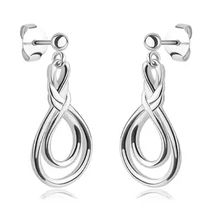 925 ezüst fülbevaló - dupla hurok, összefonódó vállak, stekkerzár kép