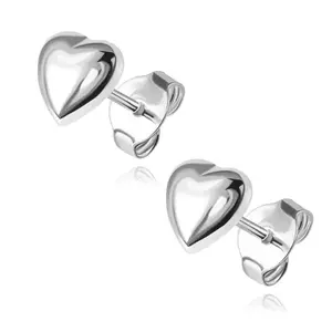 925 ezüst fülbevaló - szív sima felülettel, stekkerzárral kép