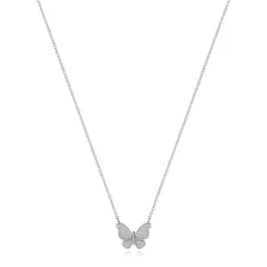925 ezüst nyaklánc - pillangó átlátszó cirkónia szárnyakkal kép