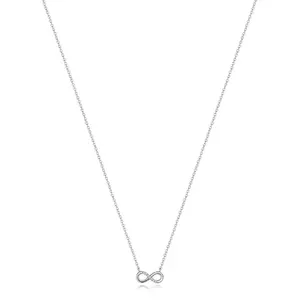 925 ezüst nyaklánc - végtelen szimbólum, átlátszó cirkóniák sora kép