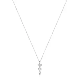 925 ezüst nyaklánc - menóra, Dávid-csillag és hal kép