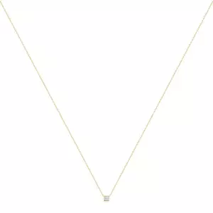 14K sárga arany nyaklánc - apró kocka átlátszó szögletes cirkóniával kép