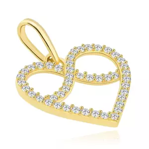 585 sárga arany medál - szív, végtelen szimbólummal, átlátszó cirkóniákkal kép