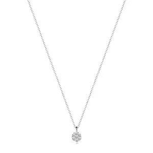 585 fehér arany nyaklánc - virág hét átlátszó briliánssal kép