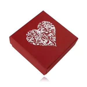 Piros ékszerdoboz díszes szívvel kép