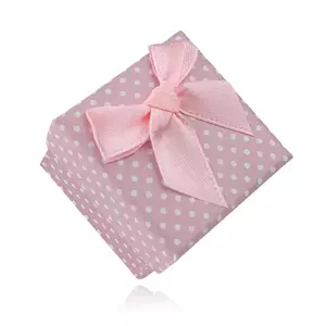 Rózsaszín ajándékdoboz fehér pöttyökkel és masnival kép