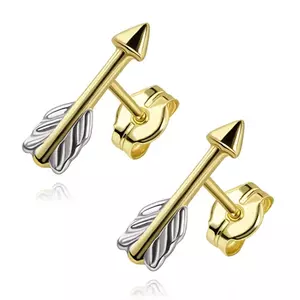 14 karátos arany fülbevaló nyíl alakú kombinált dizájnban kép