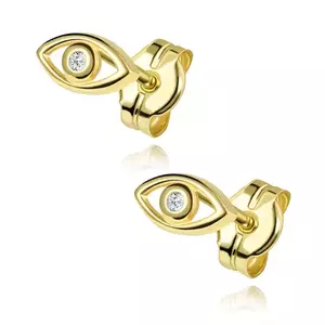 14 karátos arany fülbevaló szem átlátszó cirkóniával kép