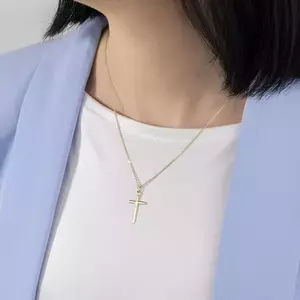 9 karátos arany medál lapos latin kereszttel kép