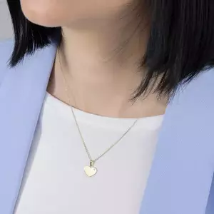 9 karátos arany lapos szív medál cirkóniával kép