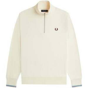 Pulóverek Fred Perry Half Zip Sweatshirt Ecru/Court Blue/Oxblood kép
