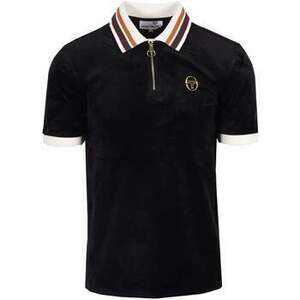 Rövid ujjú galléros pólók Sergio Tacchini Mahony Velour Zip Polo Shirt Black/Gold kép