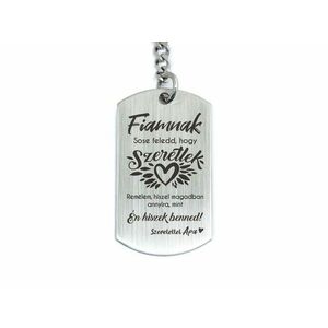 Hiszek benned fiam apa acél medálos kulcstartó kép