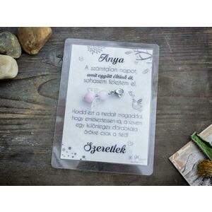 Köszönöm Anya rózsakvarc angyal medál kártyával kép