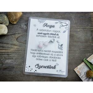 Köszönjük Anya rózsakvarc angyal medál kártyával kép