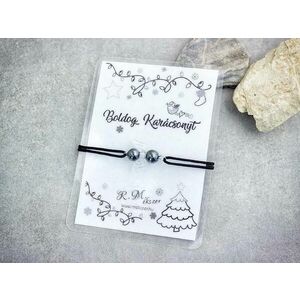 Boldog Karácsonyt hematit angyal karkötő kép