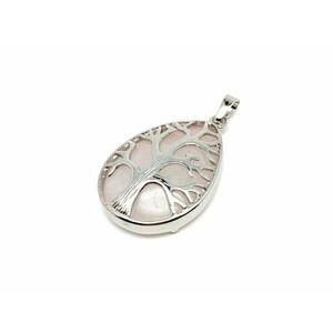 Felezett csepp medál fa rózsakvarc 25x35mm kép