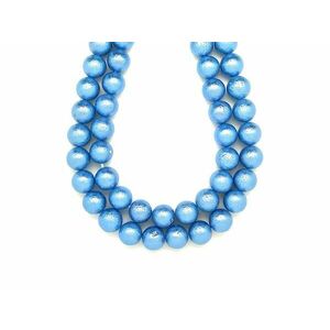 Kagyló bevonatos rücskös kék golyó 12-13mm– ékszerkészítő alapanyag (füzér) kép