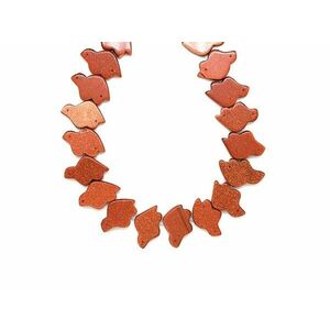 Goldstone vörös állat 20x13x4mm– ékszerkészítő alapanyag (füzér) kép