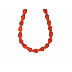 Karneol csepp matt 9x12mm– ékszerkészítő alapanyag (füzér) kép