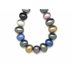 Kagyló bev ovál barna sárga zöld szürke 18-23mm– ékszerkészítő alapanyag (füzér) kép