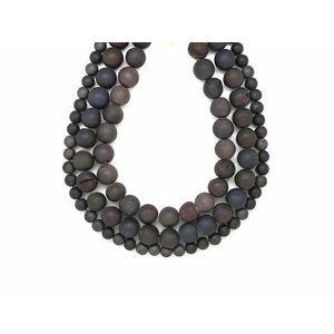 Achát geódás golyó 10mm– ékszerkészítő alapanyag (füzér) kép