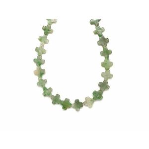 Jáde spot kereszt 10x10mm– ékszerkészítő alapanyag (füzér) kép