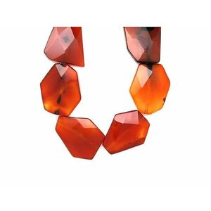 Karneol 8lap fazettált 30x40x10mm– ékszerkészítő alapanyag (füzér) kép