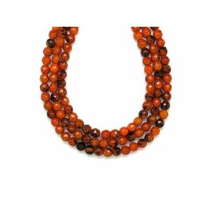 Achát hőkezelt fazettált narancs golyó 6mm– ékszerkészítő alapanyag (füzér) kép