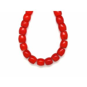 Korall szinezett hordó piros 11-13x8-14mm– ékszerkészítő alapanyag (füzér) kép