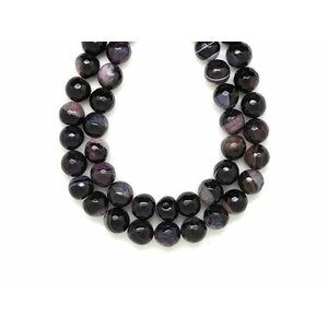 Achát szinezett fazettált golyó 12mm– ékszerkészítő alapanyag (füzér) kép