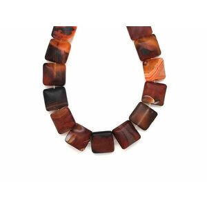 Achát matt sávos négyzet 16x7mm– ékszerkészítő alapanyag (füzér) kép