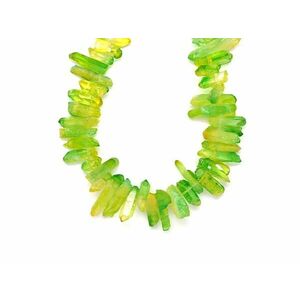 Hegyikristály nyers csúcs szin zöld 10x20-30mm– ékszerkészítő alapanyag (füzér) kép