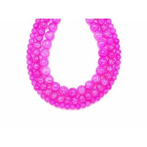 Üveg ropp szin rózsaszín golyó 6mm– ékszerkészítő alapanyag (füzér) kép