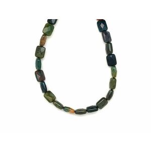 Achát indiai fazettált tégla 8x10-11x4, 5mm– ékszerkészítő alapanyag (füzér) kép