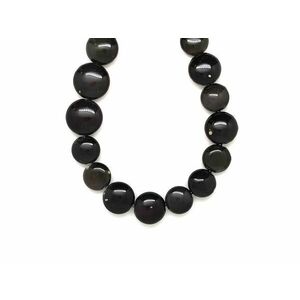 Obszidián vegyes kör 14-20mm– ékszerkészítő alapanyag (füzér) kép