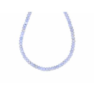 Kalcedon fazettált korong 4x3mm– ékszerkészítő alapanyag (füzér) kép