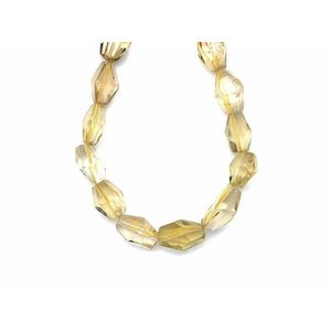 Citromkvarc fazettált darabok 12x20mm– ékszerkészítő alapanyag (füzér) kép