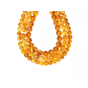 Citrin hevített golyó 9-10mm– ékszerkészítő alapanyag (füzér) kép